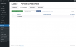 Page screenshot: Goon → Filter Categories
