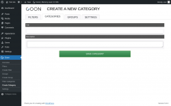 Page screenshot: Goon → Create Category