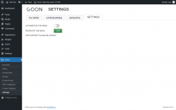 Page screenshot: Goon → Settings
