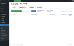 Page screenshot: Goon → Filters