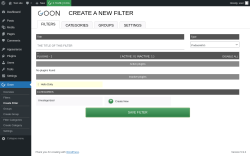 Page screenshot: Goon → Create Filter