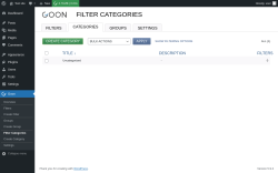 Page screenshot: Goon → Filter Categories