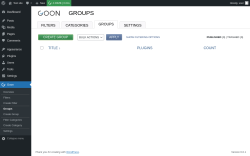 Page screenshot: Goon → Groups