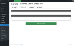 Page screenshot: Goon → Create Category