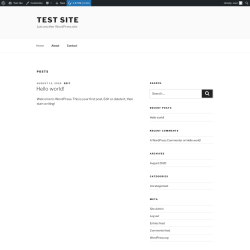 Page screenshot: Test site – Just another WordPress site