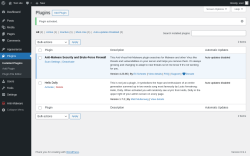 Page screenshot: Plugins &lsaquo; Test site &mdash; WordPress