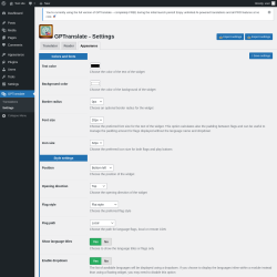 Page screenshot: GPTranslate &rarr; Settings &rarr; Appearance