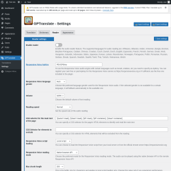 Page screenshot: GPTranslate &rarr; Settings &rarr; Reader