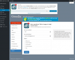 Page screenshot: Gmedia → Support