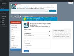 Page screenshot: Gmedia → Support