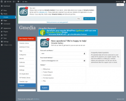 Page screenshot: Gmedia → Support