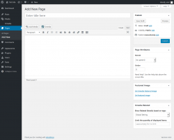 Page screenshot: Add New Page ‹ Test site — WordPress