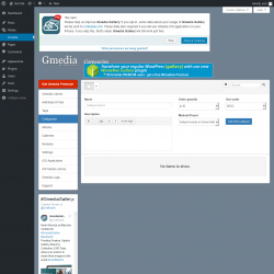 Page screenshot: Gmedia → Categories