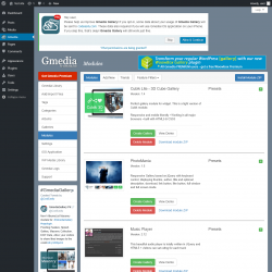 Page screenshot: Gmedia → Modules
