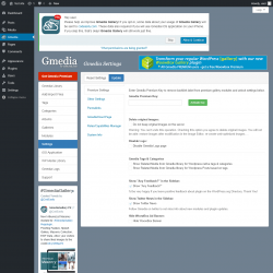 Page screenshot: Gmedia → Settings