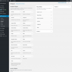 Page screenshot: Widgets ‹ Test site — WordPress