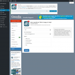 Page screenshot: Gmedia → Support