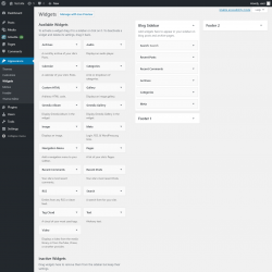 Page screenshot: Widgets ‹ Test site — WordPress