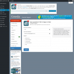 Page screenshot: Gmedia → Support