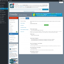Page screenshot: Gmedia → Settings