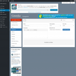 Page screenshot: Gmedia → Categories