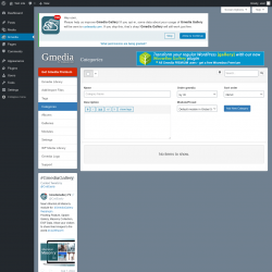 Page screenshot: Gmedia → Categories