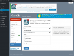 Page screenshot: Gmedia → Support
