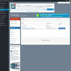 Page screenshot: Gmedia → Categories