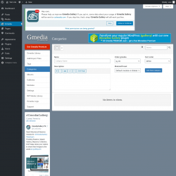 Page screenshot: Gmedia → Categories