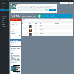 Page screenshot: Gmedia → WP Media Library