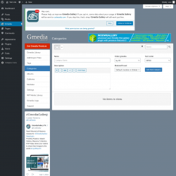 Page screenshot: Gmedia → Categories