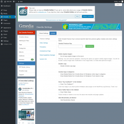 Page screenshot: Gmedia → Settings