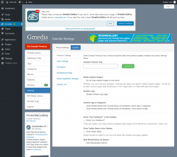Page screenshot: Gmedia → Settings