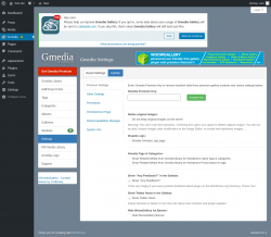 Page screenshot: Gmedia → Settings