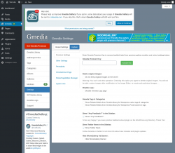 Page screenshot: Gmedia → Settings