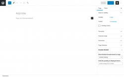 Page screenshot: Add New Page ‹ Test site — WordPress
