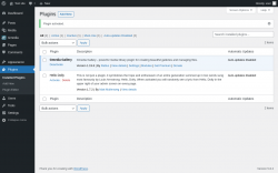 Page screenshot: Plugins ‹ Test site — WordPress