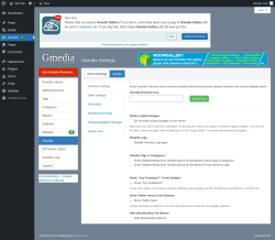 Page screenshot: Gmedia → Settings
