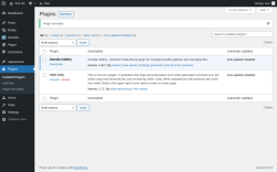Page screenshot: Plugins ‹ Test site — WordPress