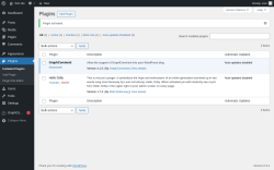 Page screenshot: Plugins &lsaquo; Test site &mdash; WordPress