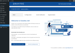 Page screenshot: Gravitec.net Push