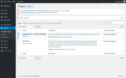 Page screenshot: Plugins ‹ Test site — WordPress