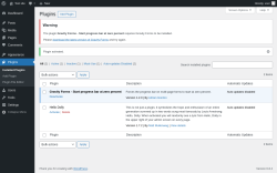 Page screenshot: Plugins ‹ Test site — WordPress