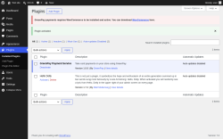 Page screenshot: Plugins &lsaquo; Test site &mdash; WordPress