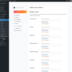 Page screenshot: GreenShift → Manage Licenses