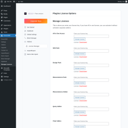 Page screenshot: GreenShift → Manage Licenses