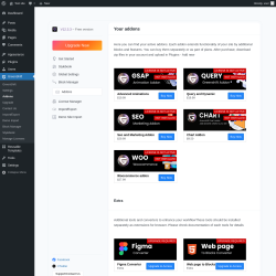 Page screenshot: GreenShift → Addons