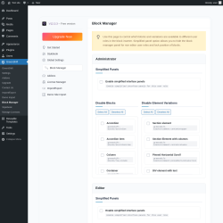 Page screenshot: GreenShift → Block Manager
