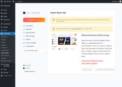 Page screenshot: GreenShift → Demo Import
