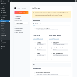 Page screenshot: GreenShift &rarr; Block Manager